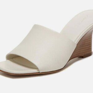 VINCE women's pia leather wedge sandal in milk Sz 7